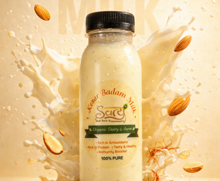 bottle of pure a2 kesar badam milk , in dehradun by satyee organic