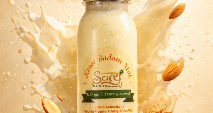 bottle of pure a2 kesar badam milk , in dehradun by satyee organic