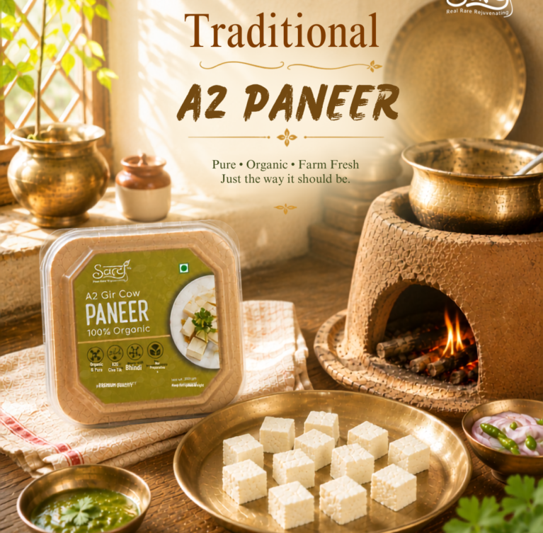 Instagram post of satyee organic showing pure paneer in Dehradun